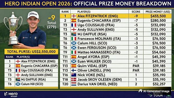 Hero Indian Open 2026 Prize Money Breakdown: How much did winner Alex Fitzpatrick, Other Golfers earn?
