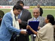 Ganguly As Cab President Protests Outside Eden Against Cm Mamata