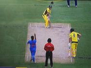 th Odi Australia Umpire John Ward Wears Helmet Protection