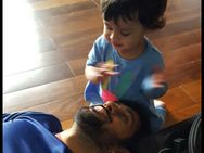 Viral Photo Ms Dhoni A Playful Mood With His Adorable Daughter Ziva