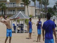 Virat Kohli Co Play Beach Volleyball Caribbean Ahead Warm Up Match