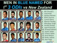 India S Odi Squad New Zealand Series Announced
