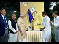 Pm Modi Unveils Brics U 17 Football Trophy