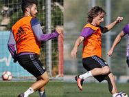 Alvaro Morata Luka Modric Back Real Madrid Training