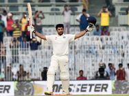 Karun Nair Celebrates After Hitting Maiden Triple Century At Chennai Photos
