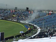 st Test Fire At Stadium Halts Play On 2nd Day Pune