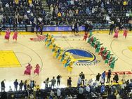 Bhangra Group Performs During An Nba Match California