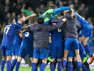 Photos Ucl Leicester Lone Flag Bearer England Juventus Atletico Qualify