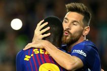 Messi Nets Four Barcelona S Triumph
