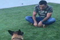 Watch Video Ms Dhoni S Adorable Bonding With His Pet Dog