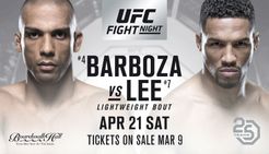 Ufc Fight Night 128 Barboza Vs Lee Fight Card Tv Schedule