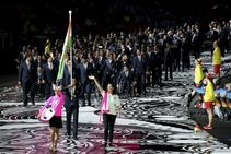 Commonwealth Games 2018 Pv Sindhu Carries India Flag At Glittering Opening Ceremony