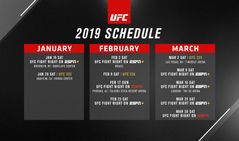 Ufc Event Dates Locations Announced First Quarter 