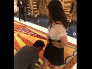 Ms Dhoni Wins Heart As Pics Him Tying Wife Sakshi S Heel Straps Goes Viral