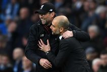 Manchester City V Liverpool Jurgen Klopp Pep Guardiola