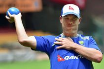 Warner Presents Signed Team Shirt To Injured Net Bowler