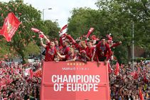 Liverpool Parade Champions League Trophy Huge Crowds