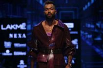 Hardik Pandya Walks The Ramp In Lakme Fashion Week