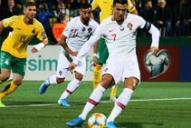 Lithuania Portugal Euro 2020 Qualification Cristiano Ronaldo Scores Four As Setkus Blunders
