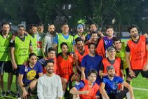 Ms Dhoni Plays Charity Football Match With Tennis Legend Leander Paes And Bollywood Actors Mumbai