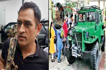 Ms Dhoni Spotted Driving Nissan Jonga On Ranchi Roads Shows His Love For Indian Army