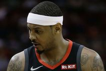 Nba Carmelo Anthony Upbeat Portland Trail Blazers Defeat