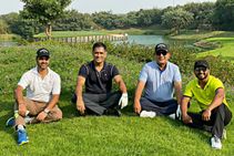 Ms Dhoni Plays Golf With Kedar Jadhav Rp Singh Amidst Talks About His Team India Comeback