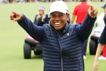 Presidents Cup 2019 Tiger Woods Celebrates