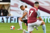Aston Villa And Sheffield United Take A Knee For Black Lives Matter