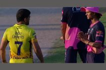 Ipl 2020 Yashasvi Jaiswal Greets Ms Dhoni With A Namaste As He Meets Csk Captain On The Field