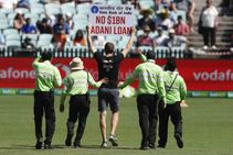 India Vs Australia Protesters Invade Sydney Ground With Placards Against Adani Project Down Under