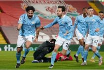 Premier League Liverpool 1 4 Manchester City Guardiola Finally Gets Anfield Win As Champions Colla