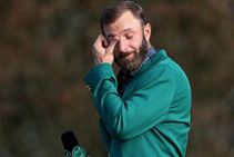 The Masters Dustin Johnson Starts Augusta Defence With Lee Westwood Jordan Spieth Last Out