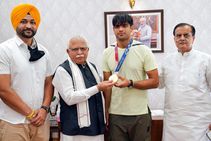 Olympic Gold Medallist Neeraj Chopra Meets Haryana Cm