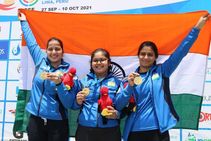 Manu Bhaker Naamya Kapoor And Rhythm Sangwan Strike Gold In Lima Junior Shooting World Championship