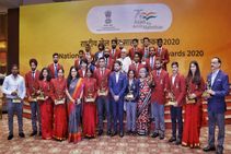 Sports Minister Physically Hands Over Khel Ratna Arjuna Awards To Winners Of National Sports Awards