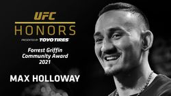 Max Holloway Named 2021 Recipient Of Forrest Griffin Community Award
