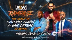 Aew Rampage Indian Origin Satnam Singh Debut Match Announced Dynamite Card Set