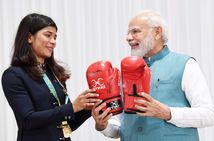 Indian Athletes Elated At Being Honoured By Prime Minister Modi As Nikhat Gifts Pm Boxing Gloves