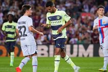 Frenkie De Jong Pierre Emerick Aubameyang Scoresheet Barcelona Manchester City 3 3 Draw Camp Nou