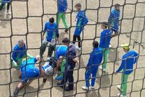 T20 World Cup 2022 Shan Masood Gets Hit In The Head By Mohammad Nawaz S Stray Shot