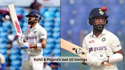 Virat Kohli Cheteshwar Pujara S Last 10 Test Innings Score Rough Patch With Bat Continues
