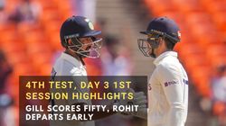 India Vs Australia 4th Test Day 3 Gill Notches Up Fine Fifty Rohit Squanders Chance In 1st Session