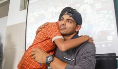 Neeraj Chopra Olympic Gold Medalist Surprises Children In Bengaluru School Wins Hearts