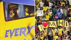 Ms Dhoni Waves At Crazy Fan As He Chases Chennai Super Kings Team Bus On Road