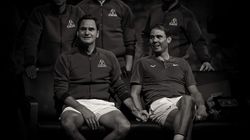 Photograph Of Emotional Rafael Nadal Roger Federer Laver Cup Wins Award Gen