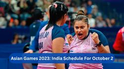 Asian Games 2023 Schedule For October 2 Indias Asian Games Fixtures