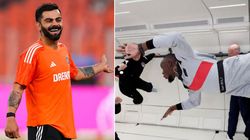 Virat Kohli Usain Bolt Engage In Playful Banter Ahead Of Ind Vs Pak Marquee Clash In Icc World Cup