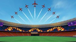 World Cup 2023 Closing Ceremony Indian Air Forces 9 Hawk Acrobatic Display Narendra Modi Stadium