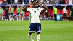 England Bukayo Saka Celebrates Euro 2024 Quarter Final Switzerland Win